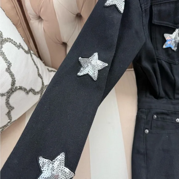 Buddy Love Black Star-Studded Jean Dress - Picture 7 of 9
